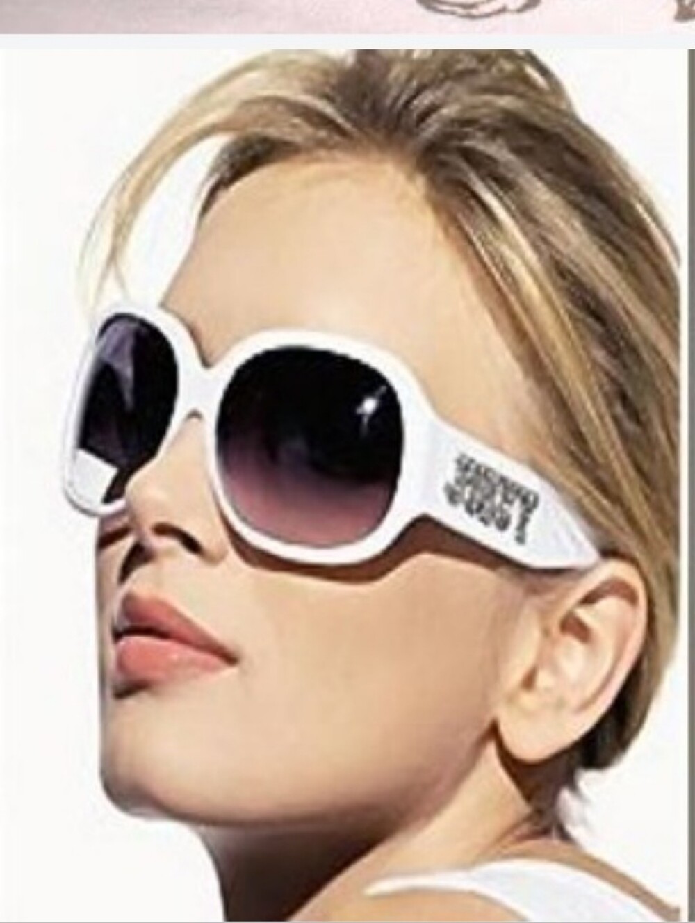 Juicy Couture Gela White Oversized Round Sunglasses w/ Gradient Lenses